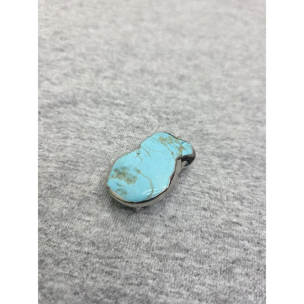 Vintage Kingman Slab Turquoise Womens Belt Buckle Pendant Necklace Dual Use